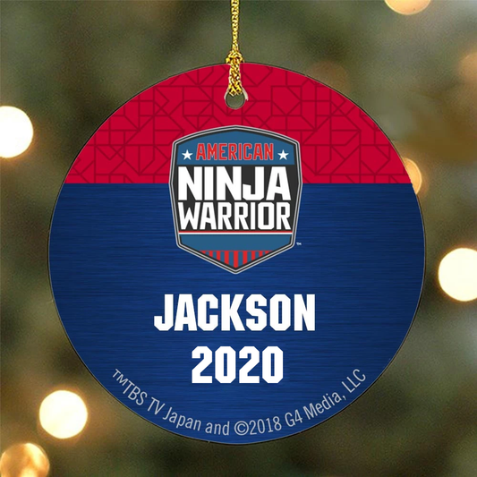 Personalized American Ninja Warrior Patterned Ornament-1