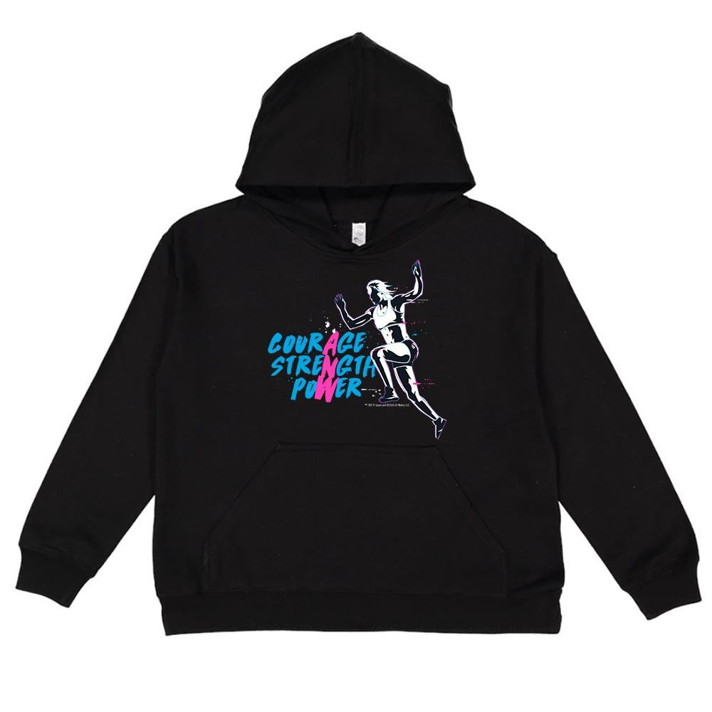 American Ninja Warrior Courage  Strength  Power Kids Hooded Sweatshirt