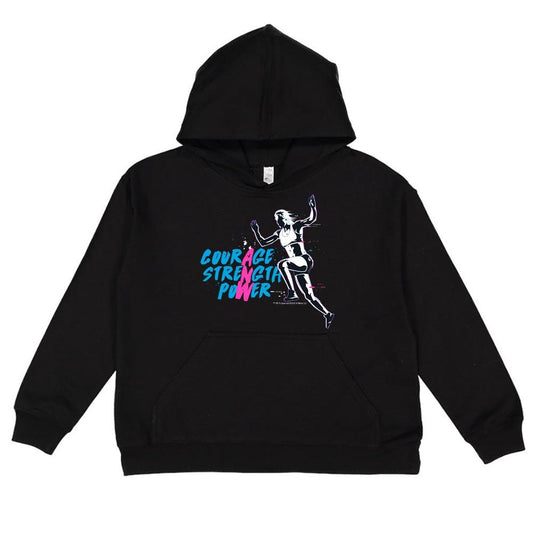 American Ninja Warrior Courage  Strength  Power Kids Hooded Sweatshirt