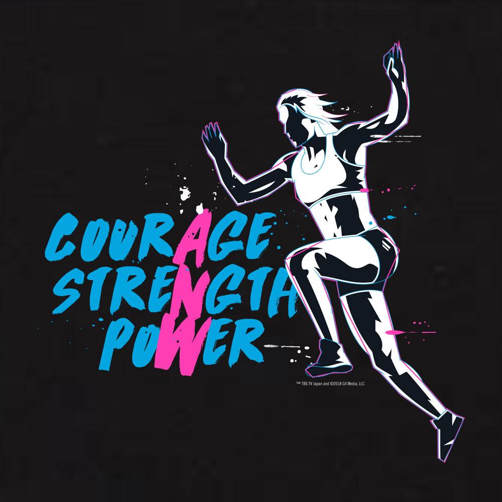 American Ninja Warrior Courage  Strength  Power Kids Hooded Sweatshirt