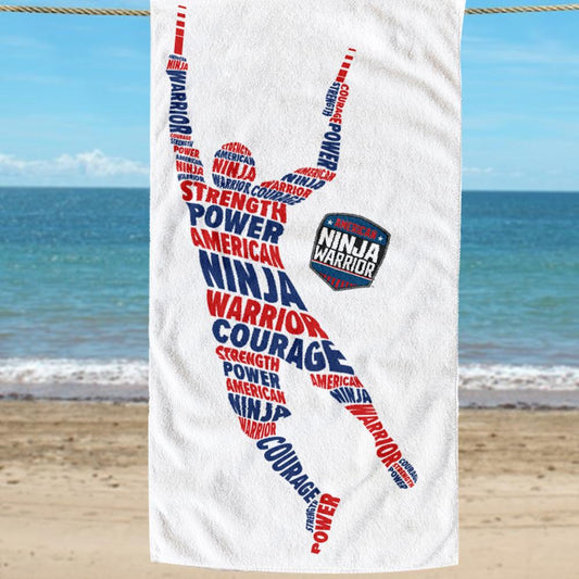 American Ninja Warrior Hang Tough Beach Towel-0