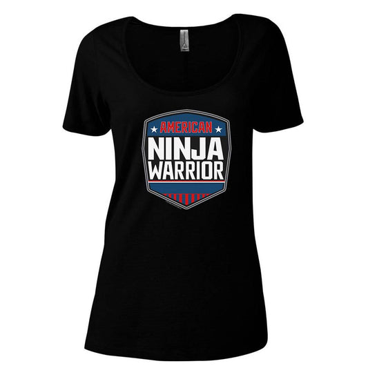 American Ninja Warrior Logo Women's Relaxed Scoop Neck T-Shirt-2