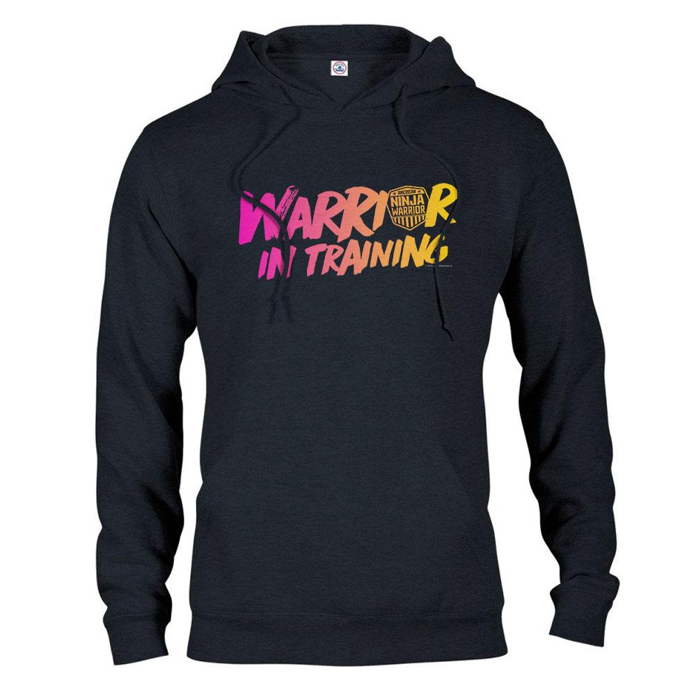 Warrior In Training Youth Fleece Pullover Hooded Sweatshirt - Black - Small