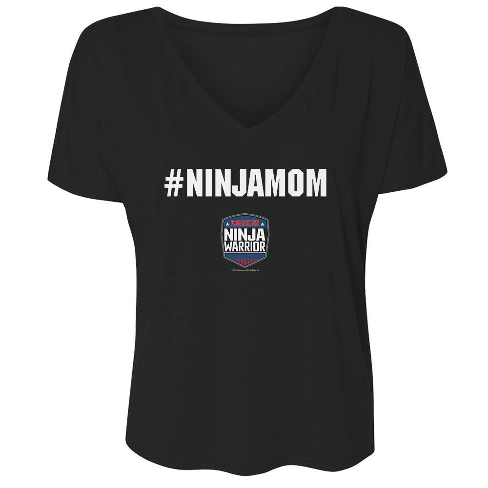 American Ninja Warrior #Ninjamom Women's Relaxed V-Neck T-Shirt