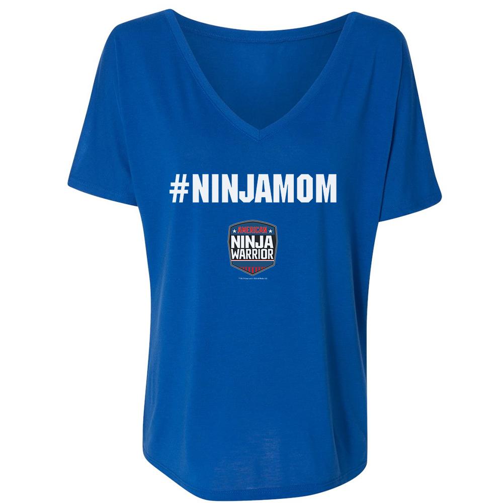 American Ninja Warrior #Ninjamom Women's Relaxed V-Neck T-Shirt