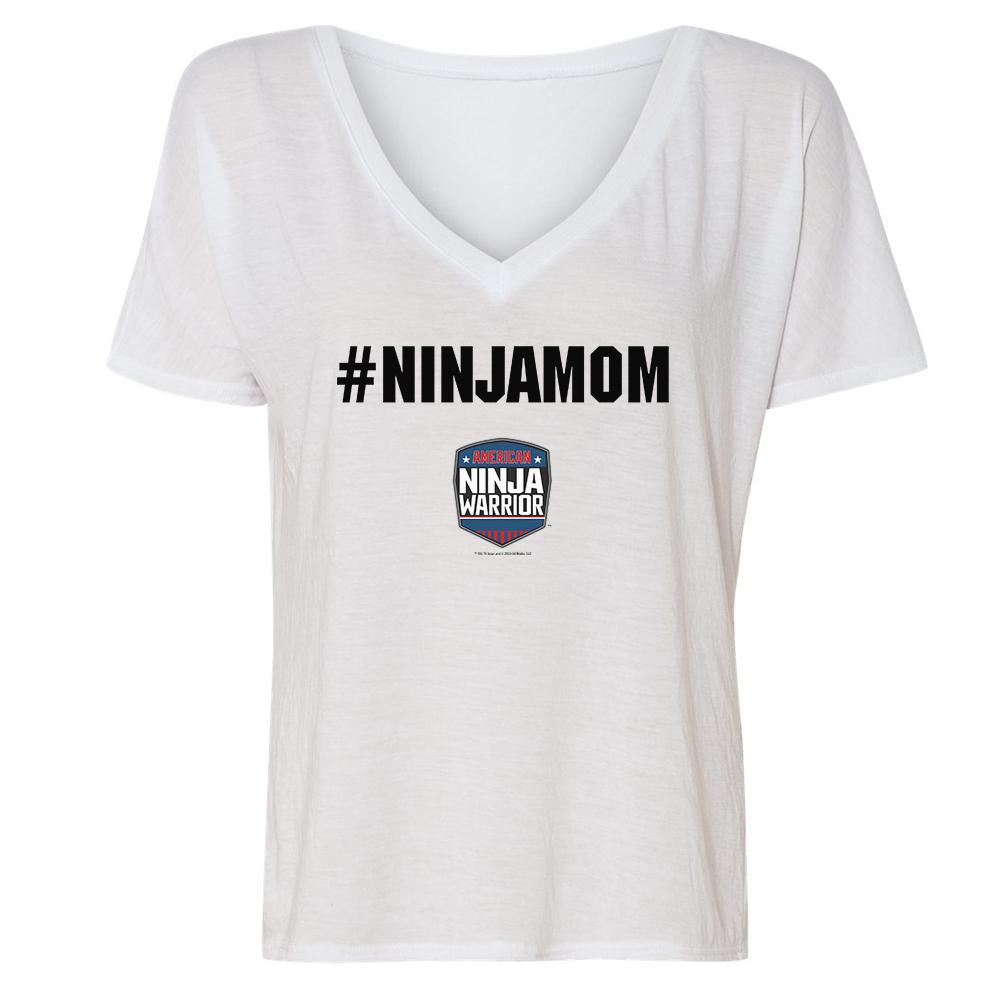 American Ninja Warrior #Ninjamom Women's Relaxed V-Neck T-Shirt