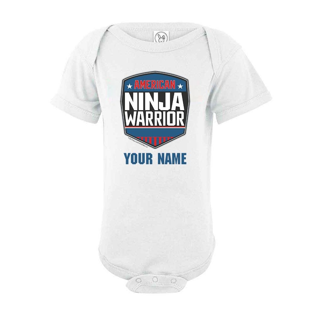 Personalized American Ninja Warrior Logo Baby Bodysuit