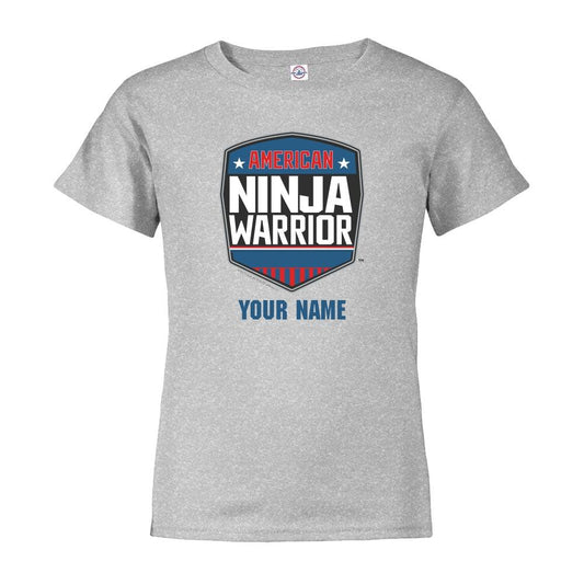 Personalized American Ninja Warrior Logo Kids Short Sleeve T-Shirt