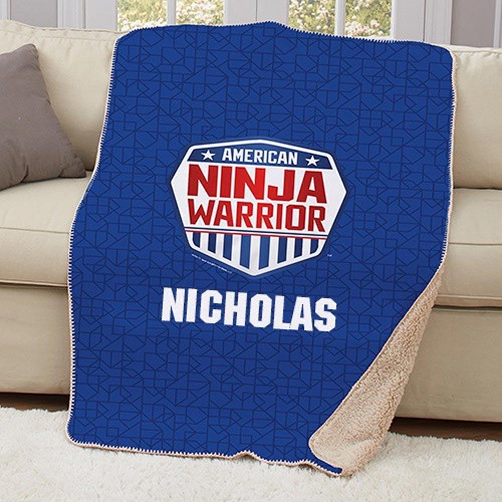 Personalized American Ninja Warrior Sherpa Blanket