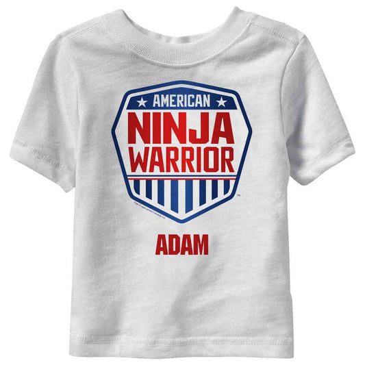 Personalized American Ninja Warrior Toddler White T-Shirt