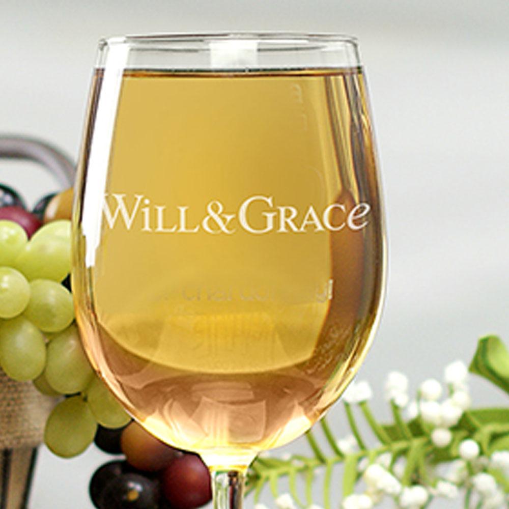 Will & Grace Logo Wine Glass With Stem