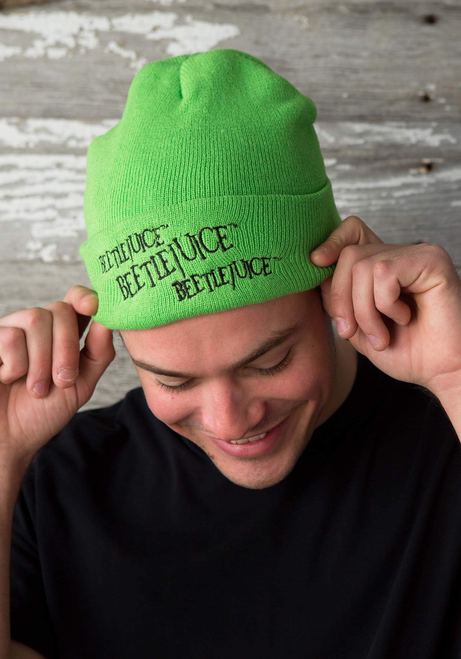 Beetlejuice Neon Logo Beanie