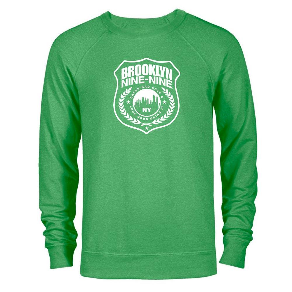 Brooklyn Nine-Nine Badge St. Patrick's Day Lightweight Crew Neck Sweatshirt