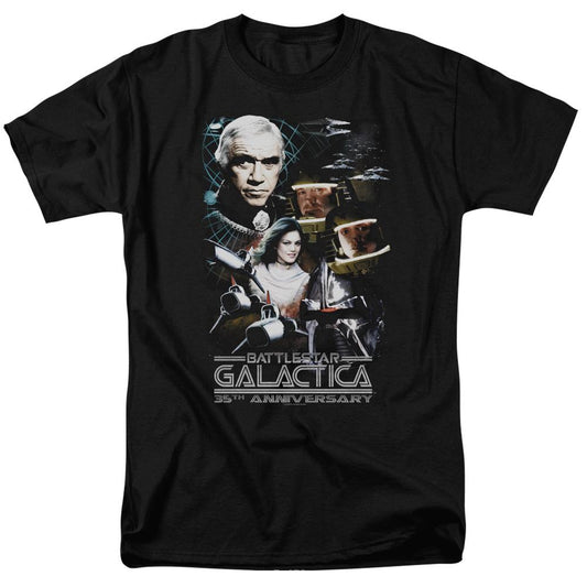 Battlestar Galactica 35th Anniversary Collage Men's Short Sleeve T-Shirt-0