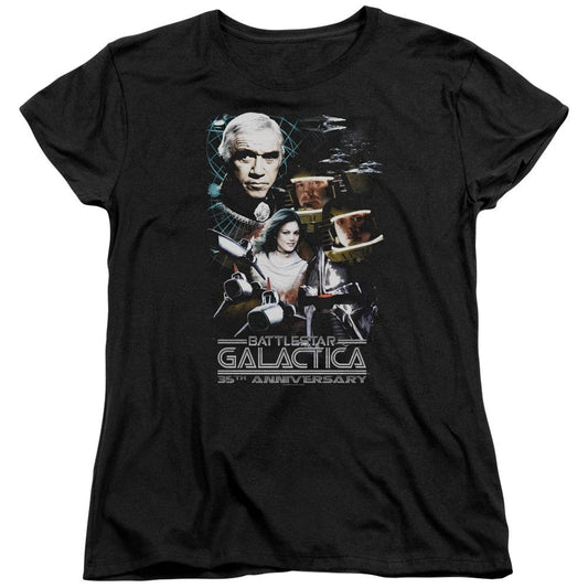 Battlestar Galactica 35th Anniversary Collage Women's Short Sleeve T-Shirt-0