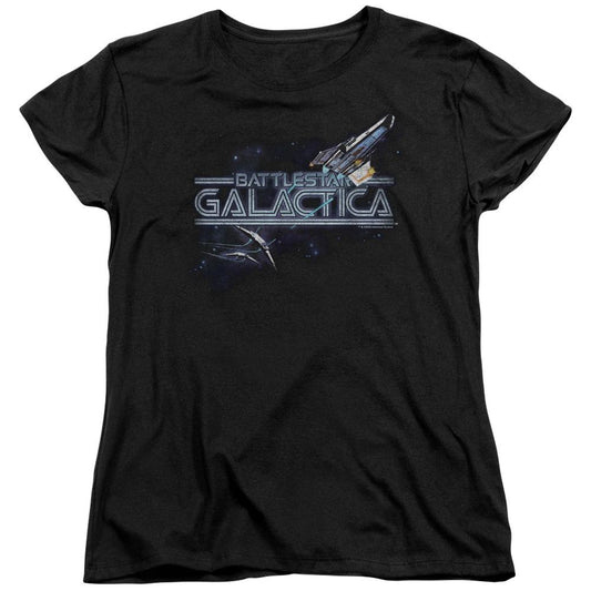 Battlestar Galactica Cylon Pursuit Women's Short Sleeve T-Shirt-0