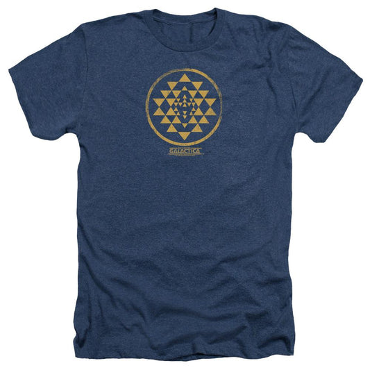 Battlestar Galactica Gold Squadron Patch Heather Navy Short Sleeve T-Shirt