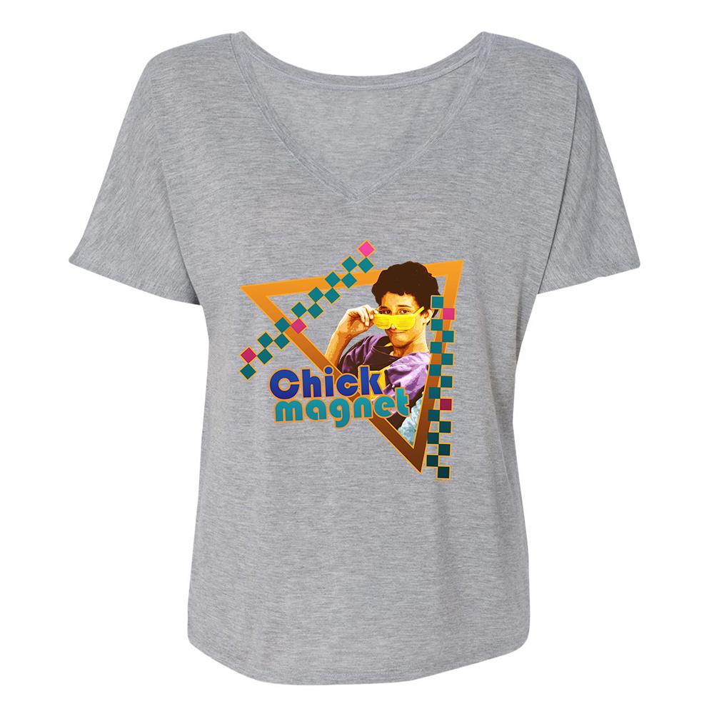 Saved By The Bell Chick Magnet Women's Relaxed V-Neck T-Shirt