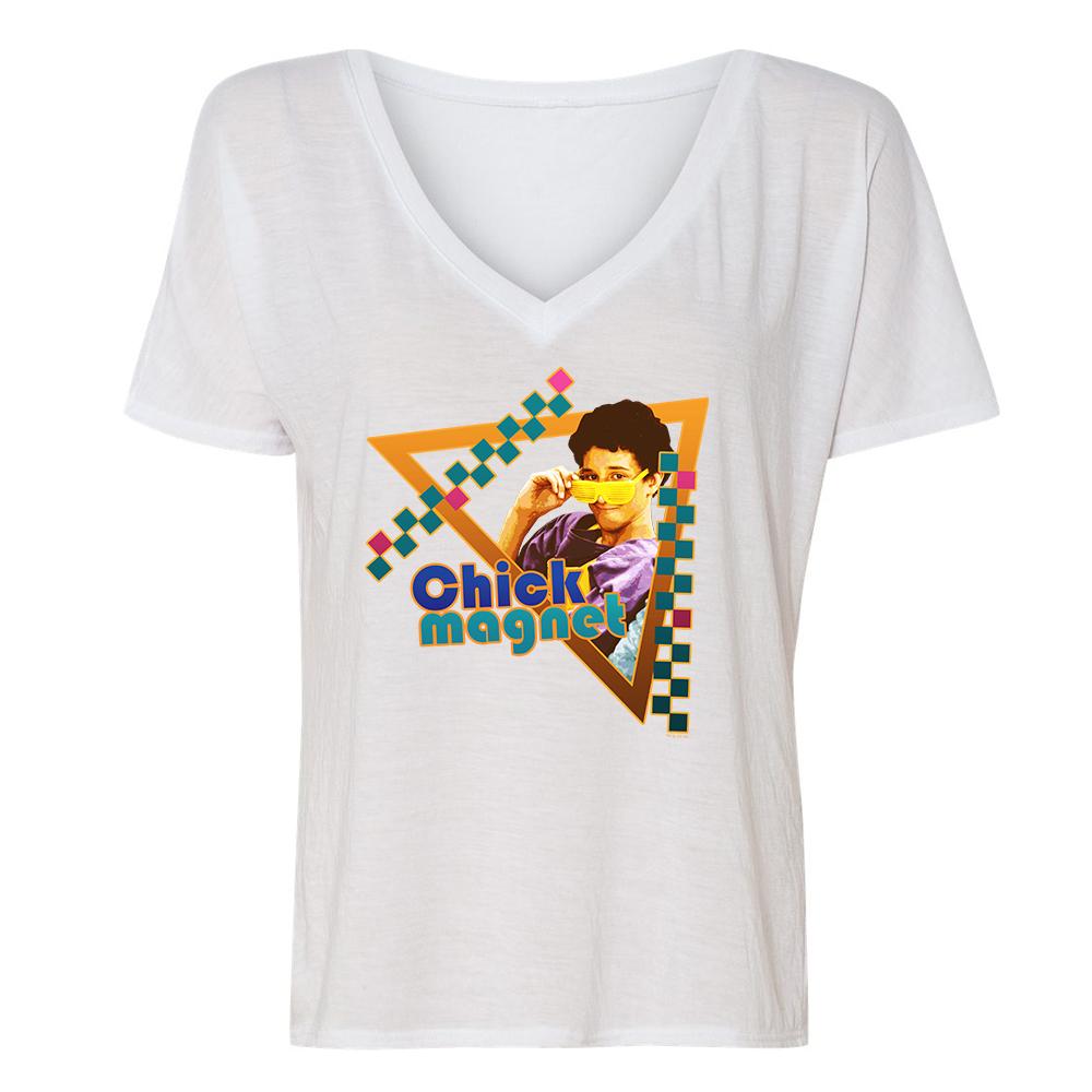 Saved By The Bell Chick Magnet Women's Relaxed V-Neck T-Shirt