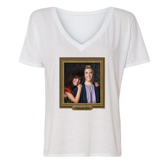 Saved By The Bell Relationship Goal Women's Relaxed V-Neck T-Shirt-2