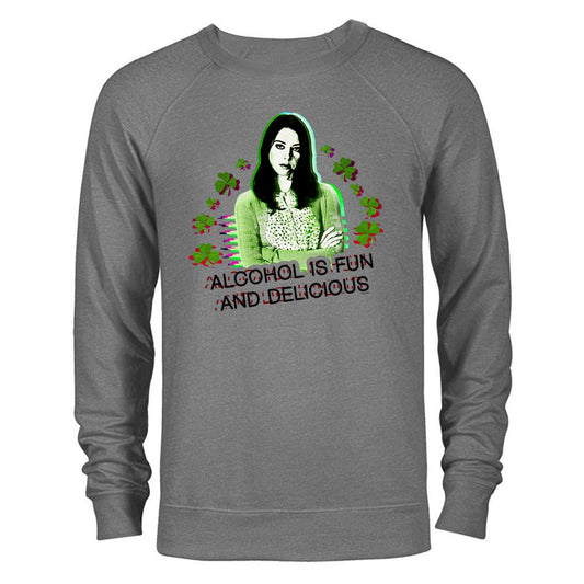 Parks and Recreation Alcohol is Fun and Delicious St. Patrick's Day Lightweight Crew Neck Sweatshirt