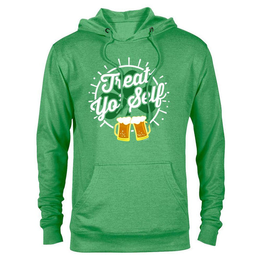 Parks and Recreation Treat Yo' Self St. Patrick's Day Lightweight Hooded Sweatshirt-0