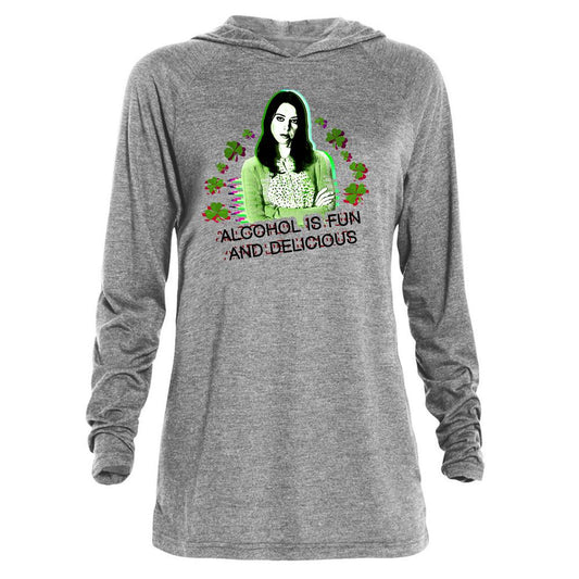 Parks and Recreation Alcohol is Fun and Delicious St. Patrick's Day Tri-Blend Raglan Hoodie
