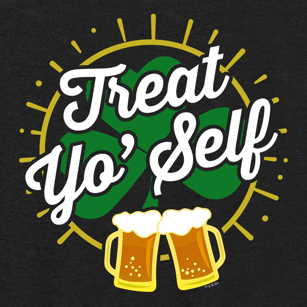 Parks and Recreation Treat Yo' Self St. Patrick's Day Tri-Blend Raglan Hoodie