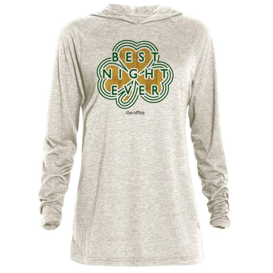 The Office Dunder MIfflin Best Night Ever St. Patrick's Day Tri-Blend Raglan Hoodie