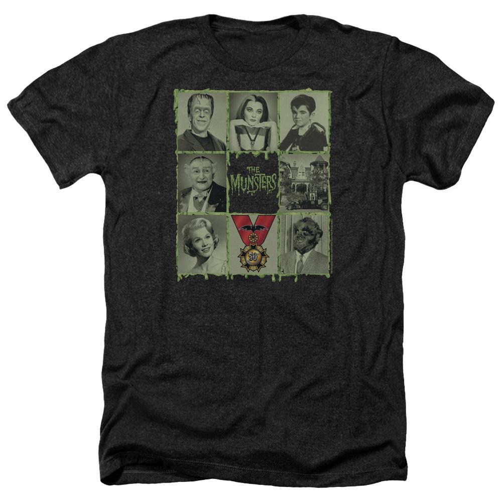 The Munsters Blocks Black Heather Short Sleeve T-Shirt