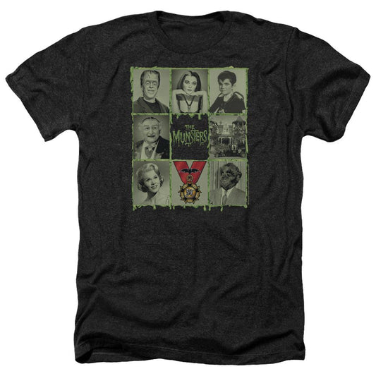 The Munsters Blocks Black Heather Short Sleeve T-Shirt-0