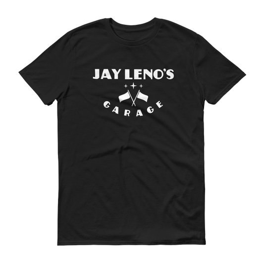 Jay Leno's Garage Original Vertical Logo Men's T-Shirt-1