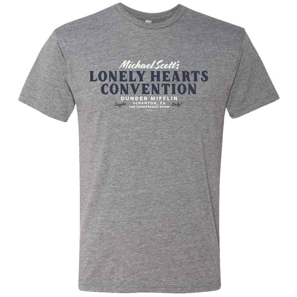 The Office Michael Scott Lonely Hearts Convention Men's Tri-Blend Short Sleeve T-Shirt