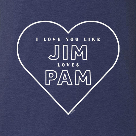 The Office Jim Loves Pam Men's Tri-Blend Short Sleeve T-Shirt-1