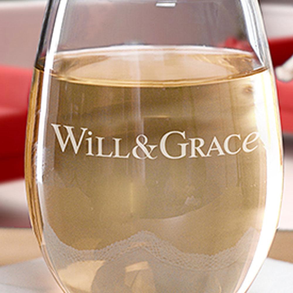 Will & Grace Logo Stemless Wine Glass