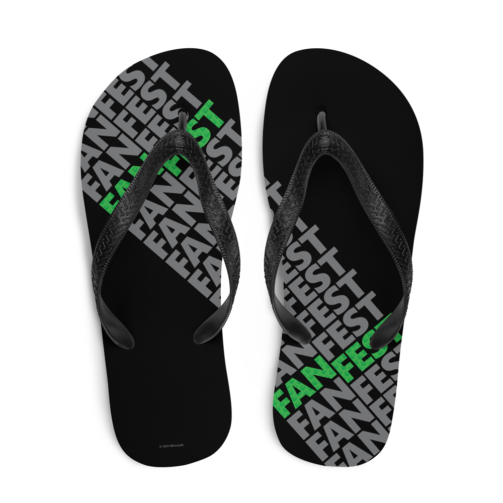 Xbox Fanfest Repeat Wordmark Adult Flip Flops