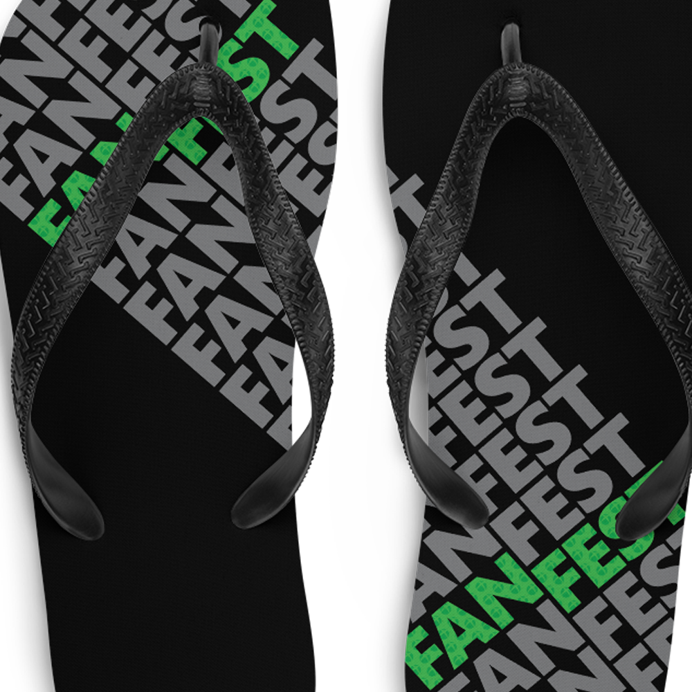 Xbox Fanfest Repeat Wordmark Adult Flip Flops