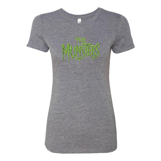 The Munsters Distress Logo Women's Tri-Blend Short Sleeve T-Shirt-2