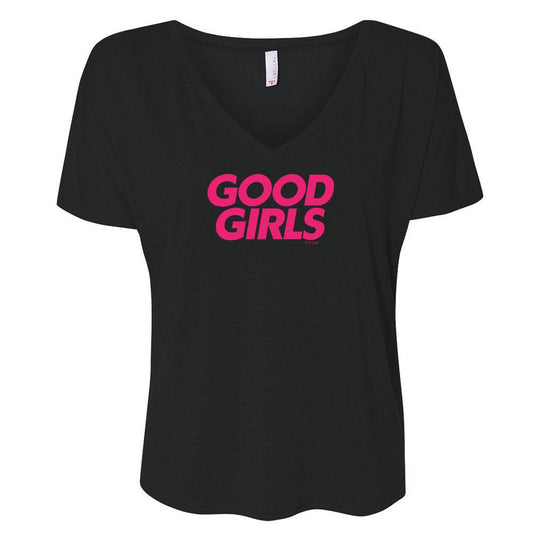 Good Girls Logo Women's Relaxed V-Neck T-Shirt-1