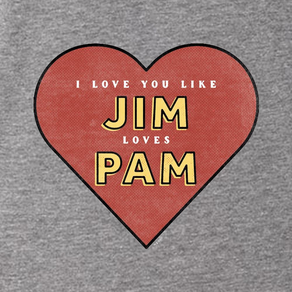 The Office Jim Loves Pam Men's Grey Tri-Blend Short Sleeve T-Shirt