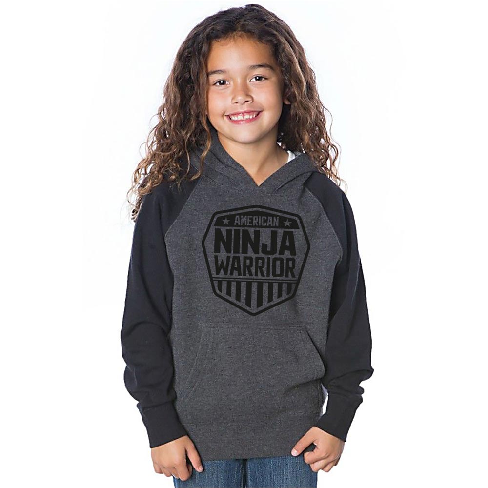 American Ninja Warrior Kids Black Grey Hooded Sweatshirt