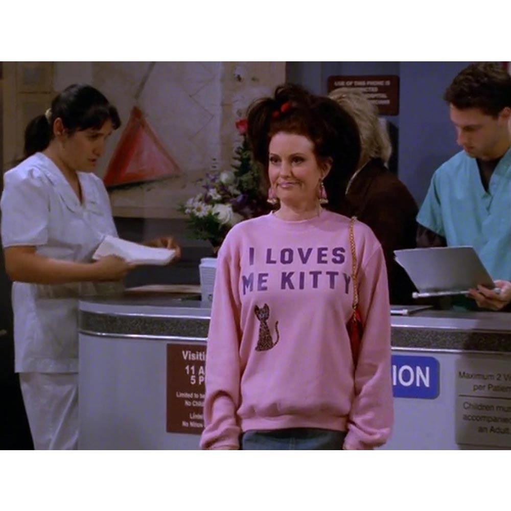 Will & Grace I Loves Me Kitty Lightweight Crew Neck Sweatshirt