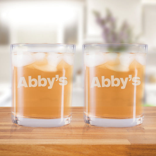 Abby's Logo Rocks Glasses - Set of 2-0