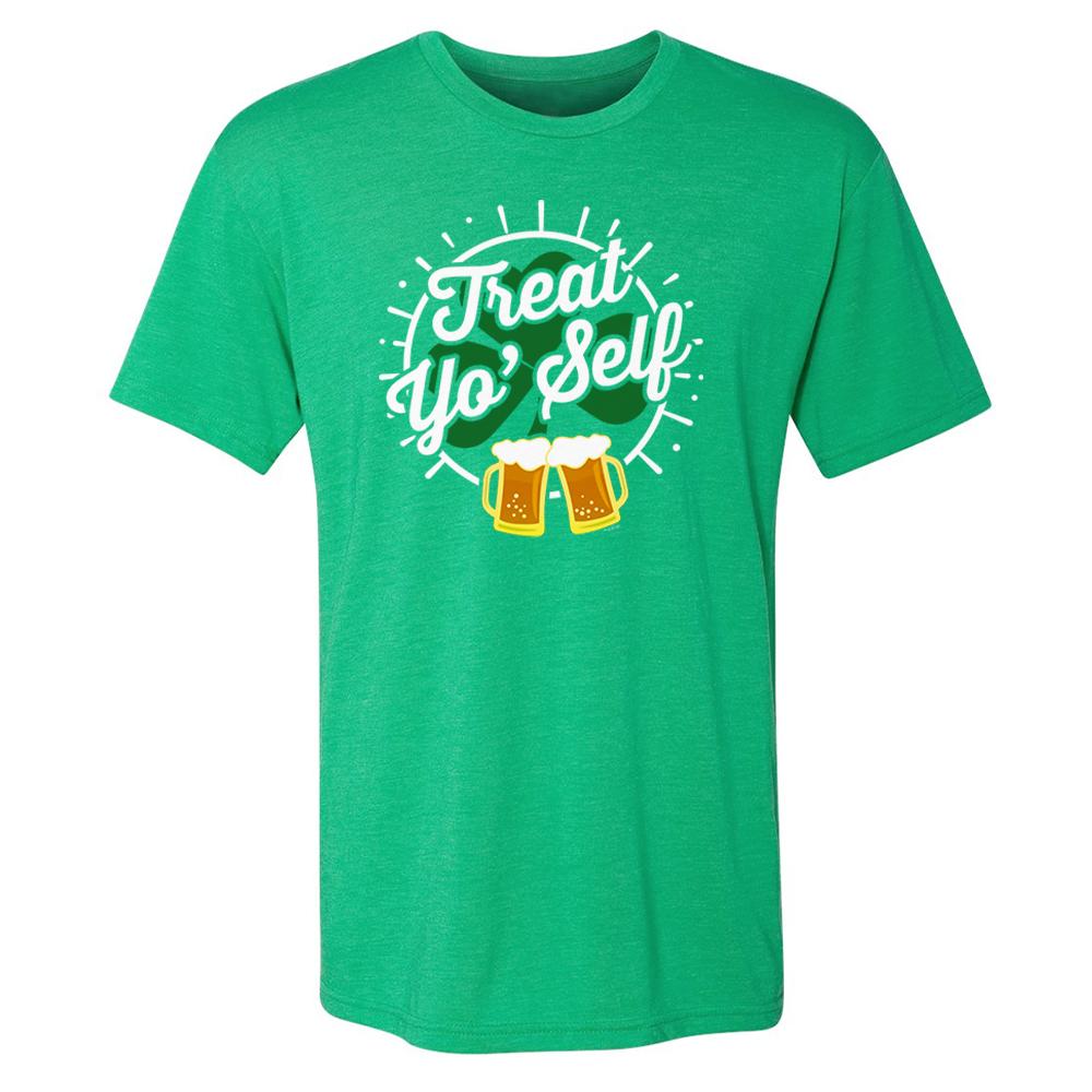 Parks and Recreation Treat Yo' Self St. Patrick's Day Men's Tri-Blend Short Sleeve T-Shirt