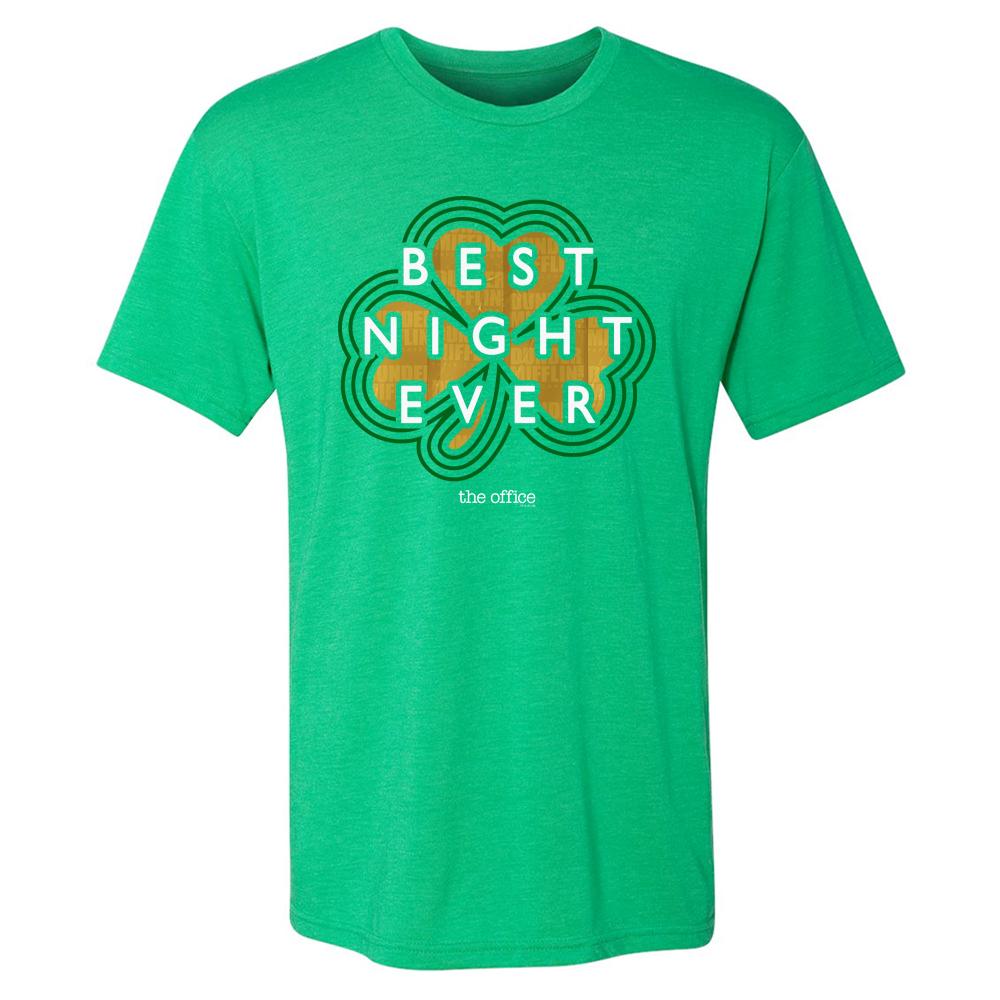 The Office Dunder MIfflin Best Night Ever St. Patrick's Day  Men's Tri-Blend Short Sleeve T-Shirt