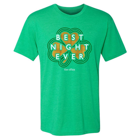 The Office Dunder MIfflin Best Night Ever St. Patrick's Day  Men's Tri-Blend Short Sleeve T-Shirt-2