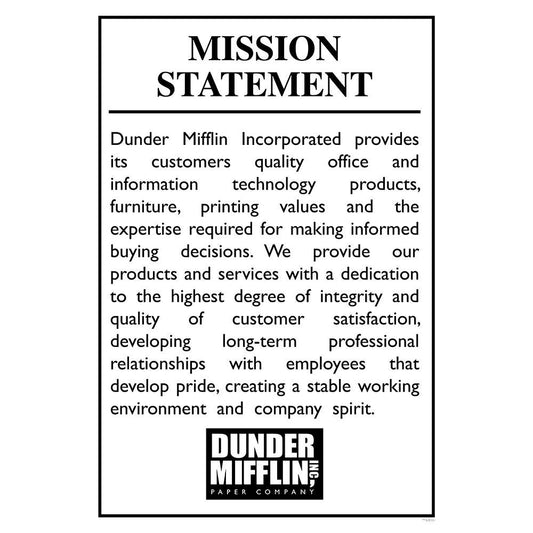 The Office Dunder Mifflin Mission Statement Poster-0