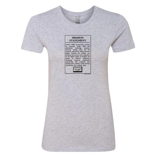 The Office Dunder Mifflin Mission Statement Women's Short Sleeve T-Shirt