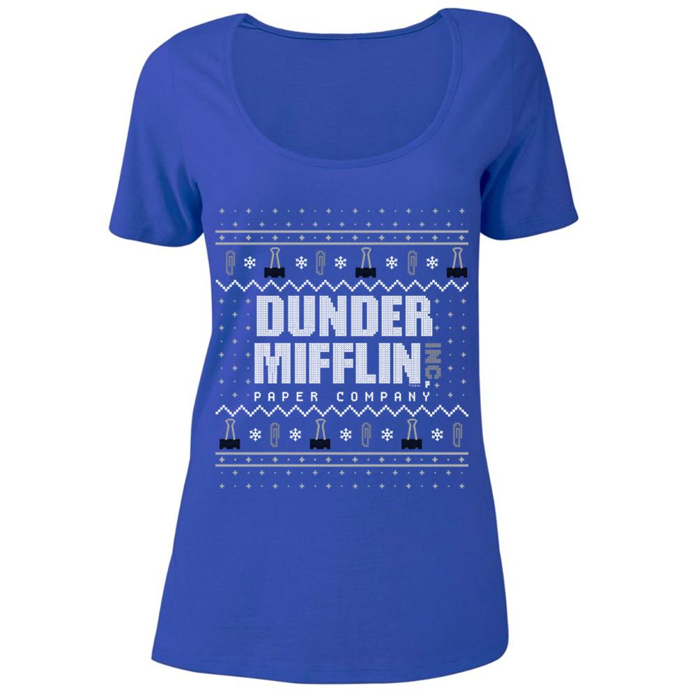 The Office Dunder Mifflin Holiday Women's Relaxed Scoop Neck T-Shirt