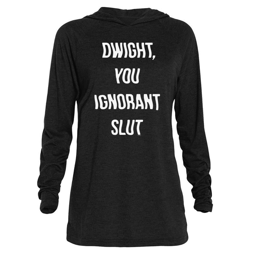 The Office Dwight You Ignorant Slut Tri-blend Raglan Hoodie